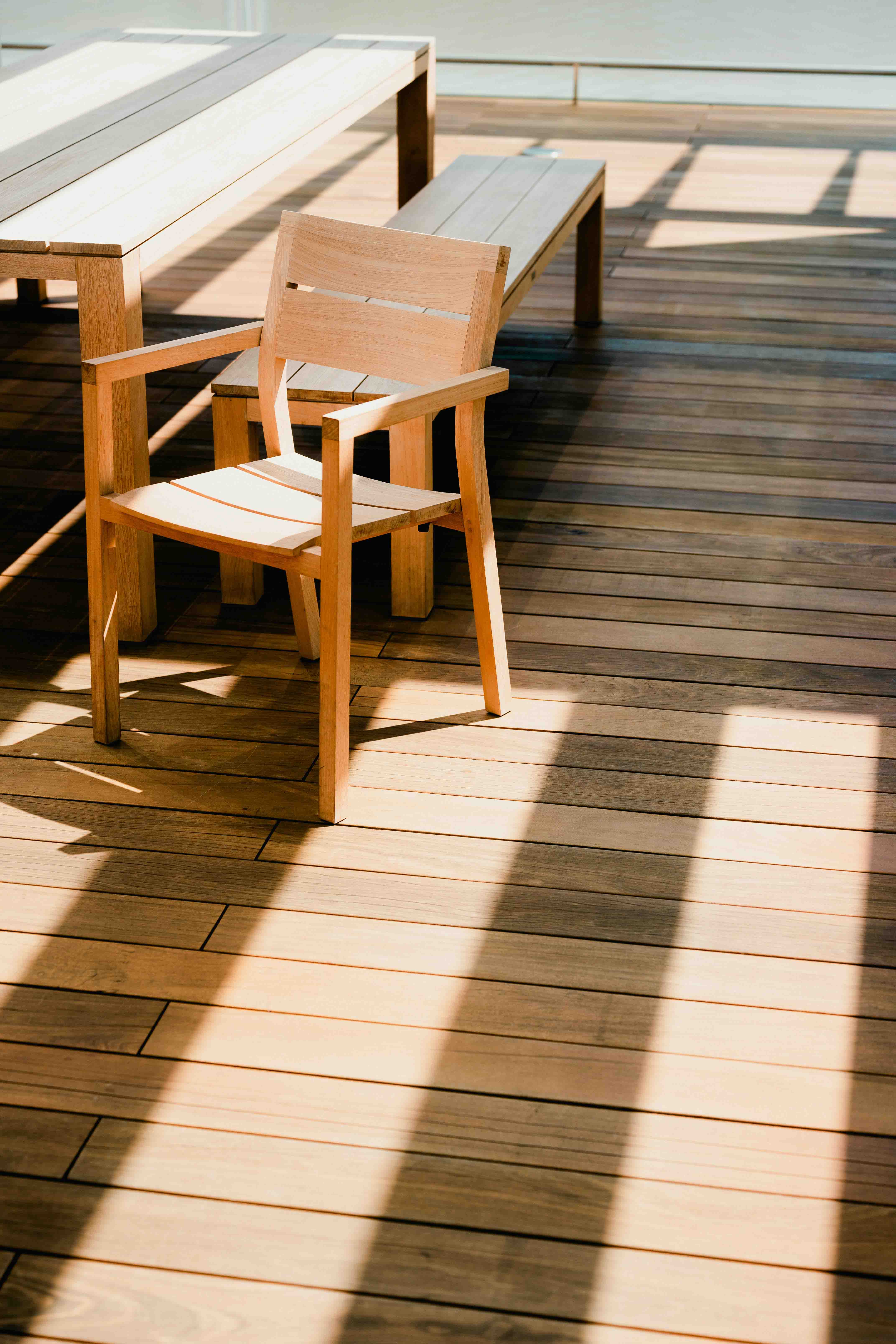 Beautifully crafted wooden furniture and decking